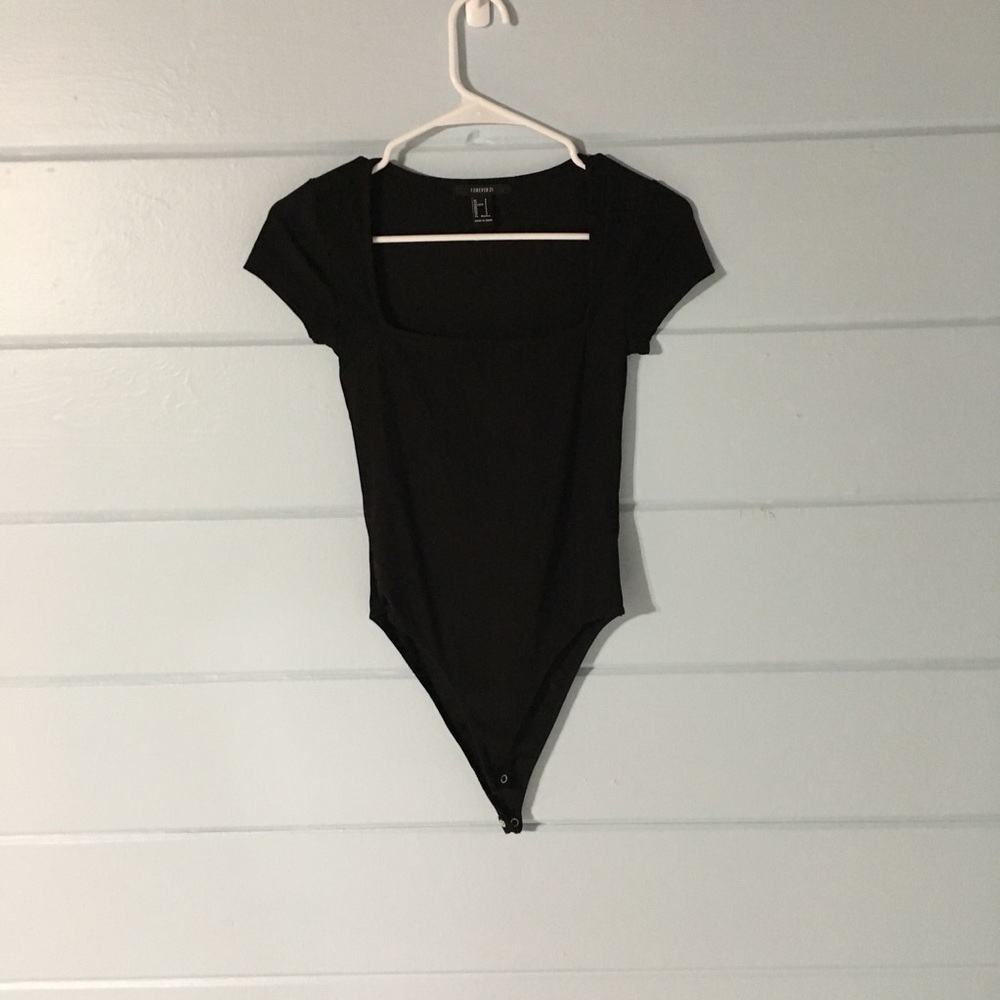 black ribbed bodysuit